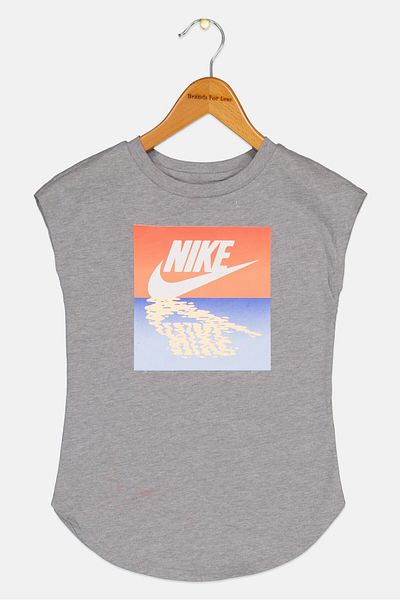 Nike Kids Girl Sportswear Fit Training T-Shirt, Grey