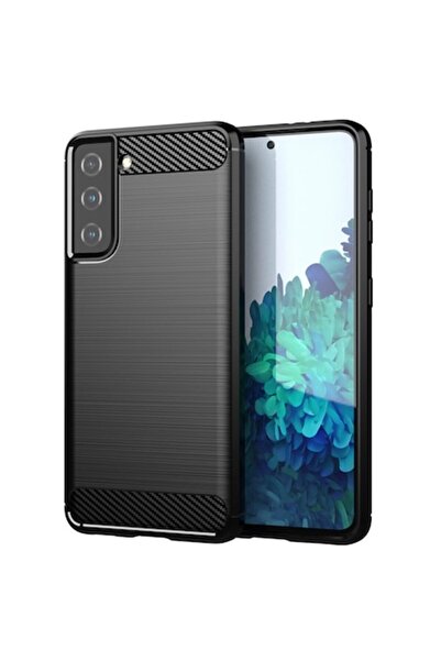 OEM Carcasă din silicon carbon pentru Samsung Galaxy S21 5G, poliuretan, neagră