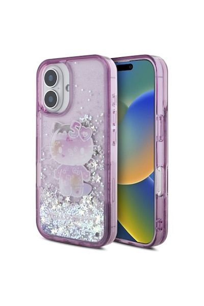 Hello Kitty Purple Polyurethane Phone Case for iPhone 16, Hello Kitty