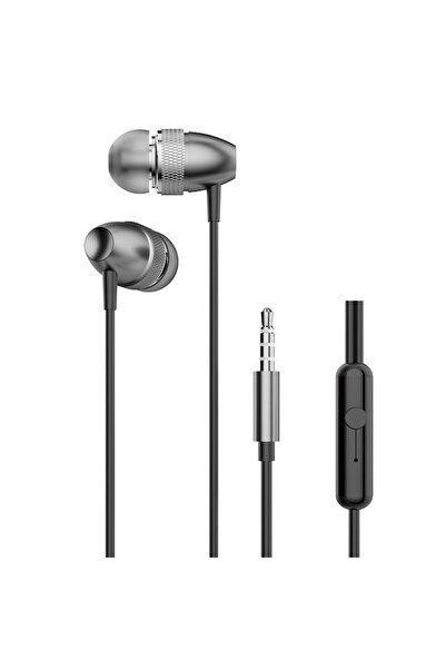 SOHO In-ear headphones with microphone and volume control - Deep Bass model, Grey