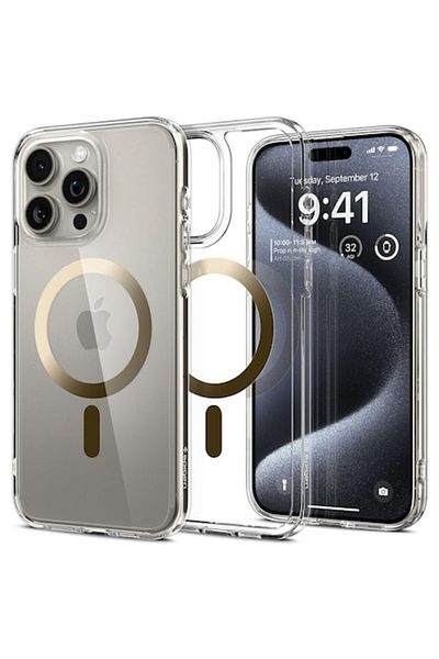 Axios Protective Case for iPhone 15 Pro, Impact Safe, B904, Thermoresistant Plastic, Gold