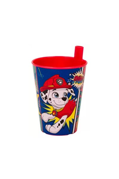 OEM Cup with integrated straw, Paw Patrol character design, plastic, 260 ml, Multicolor