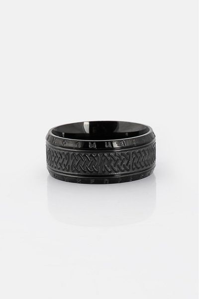 UKHWD SUPPLY 316L Steel Celtic Black Men's Ring Ka1343Sy