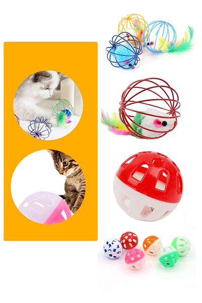 rianka Interactive Energy Transfer Helping Sound Moving Plush Mouse Cat Toy Set of 2 Cat Play Balls