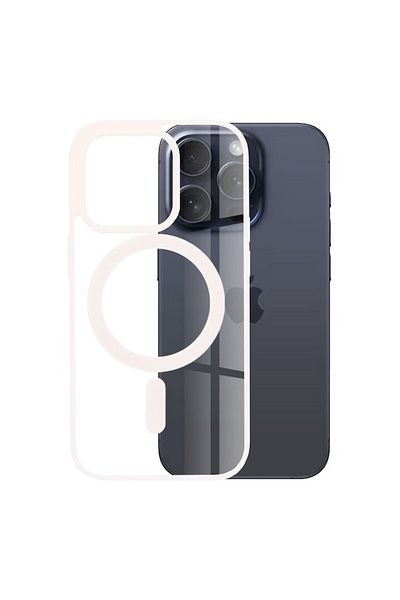 OEM High Protection Case for iPhone 15 Pro, Ergonomic, B1292, Thermoresistant Plastic, Nude Soft Rose