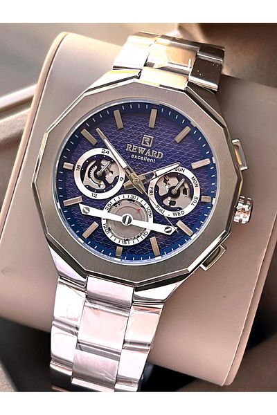 Reward Steel Cord Automatic 5 Atm Water Resistant Men Wrist Watch Vs.Blkt.0518