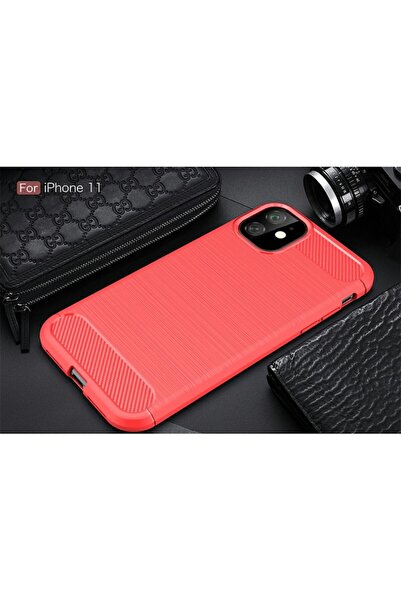 OEM Protective Case for iPhone 11, Red with Carbon Inserts