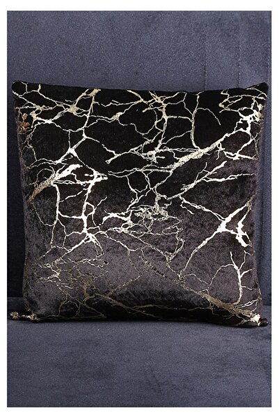 Evimora Home غطاء وسادة مزخرف مخملي إيطالي مطلي بالذهب