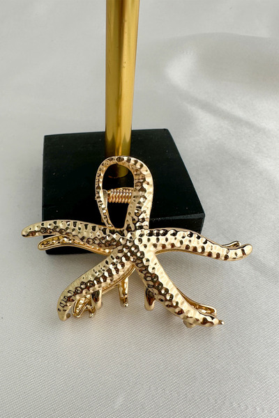Modex Gold Color Textured Metal Starfish Clamp Taka (10cm)