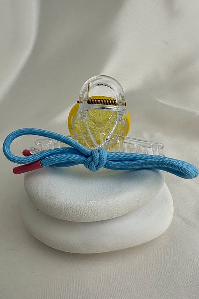 Modex Yellow Lemon Slice Blue Rope Detail Transparent Clamp Buckle (12cm)