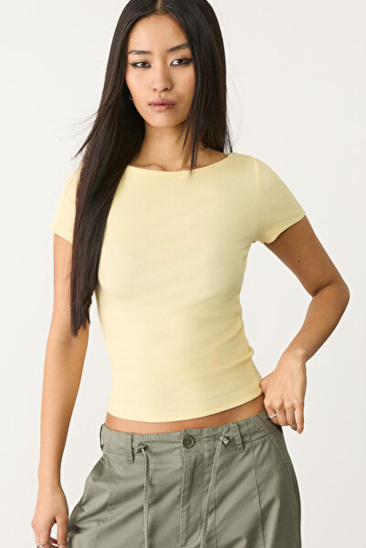 VODENS Масло Солоне Жовтий Комір Basic Ultra Soft 100% Бавовна Короткий Рукав Боді