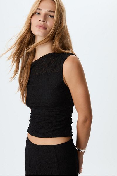Stradivarius Asymmetric lace top