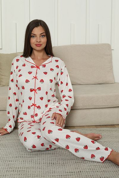Sude HOMEWEAR ΓΥΝΑΙΚΕΙΟ ΣΕΤ ΠΙΤΖΑΜΑ ΜΑΚΡΥΜΑΝΙΚΗ ΣΤΑΥΡΟΣ ΦΡΑΓΚΟΣΤΑΝΤΗΡΙ