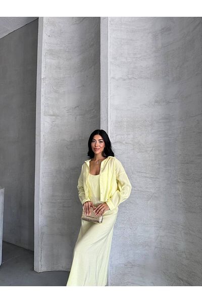 aytenli U-Neck Rope Strap Flowy Maxi Dress Mid-Length Shirt Dress Shirt Double Modal Suit
