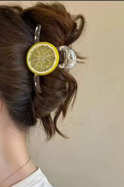 Modex Yellow Lemon Slice Blue Rope Detail Transparent Clamp Buckle (12cm)