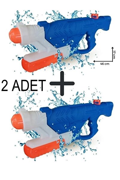 SAZE Büyük Boy 2 Adet Pompalı Oyuncak Su Tabancası 1 Litre Depolu Yerli Üretim