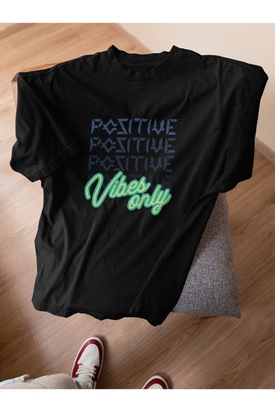 ArtYus Unisex Bărbați/Femei Positive Vibe Only Colorful cu imprimeu supradime...
