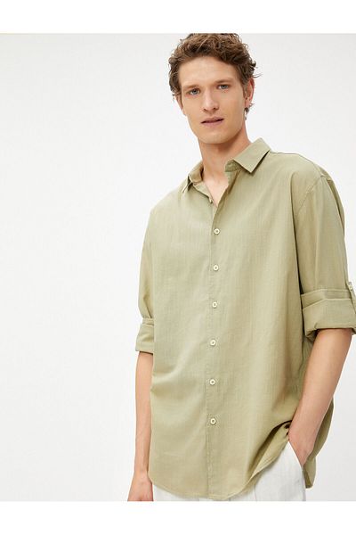 Koton Classic Collar Shirt Buttoned Long Sleeve Cotton