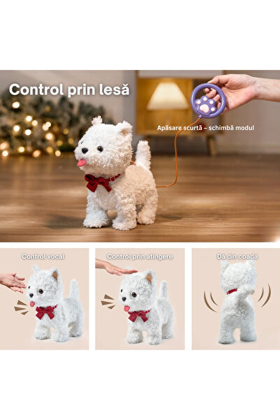 tumama Jucărie Interactivă Cățeluș, Cântă, Merge, Latră, Linge și Miscă din Cap și Coadă,Multiple Accesorii