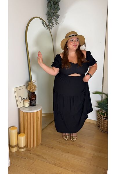 Kendinisevbutik Black Floor-Length Suit Plus Size