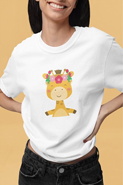 ArtYus Unisex Bărbați/Femei Girafă Colorat cu imprimeu supradimensionat bumba...