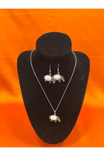 BY ANIL HEDİYELİK LÜLETAŞI KOLYE SET FİL MODELİ