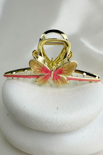 Modex Gold Color Enameled Metal Butterfly Clamp Buckle (10cm)