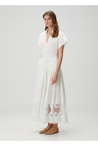 Maje Roitine Ekru Maksi Elbise