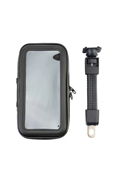 resolut Bisiklet Telefon Tutucu Uyumlu Fermuarlı Su Geçirmez Ayna Bağlantılı 5-6.8 inç