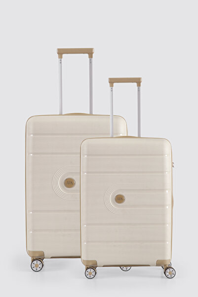 ÇÇS Ultra Hafif Polipropilen Kırılmaz Orta+Kabin Boy 2Li Valiz Seti