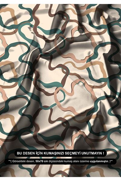 DESENİX Geometric Wave Pattern Digital Printing Fabric |   150X100Cm |   4 Color Options |   Sales with Meters