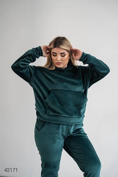 Bigsize Trening dama marimi mari catifea 8072 - Verde, 5XL