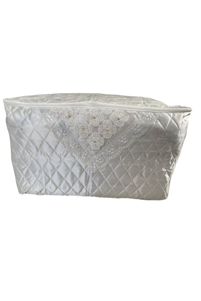 Era Concept Incili Saten Beyaz Yorgan Hurcu Kapitoneli Çeyizlik Bohçalık 50 X...