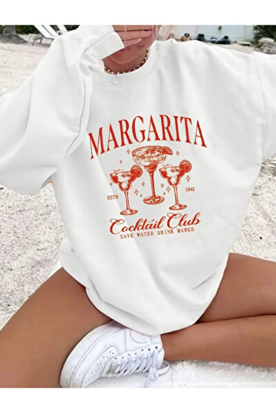 Harajuku Style White Trend Cocktail Imprimat Confortabil Decolteu tip Crew Ov...