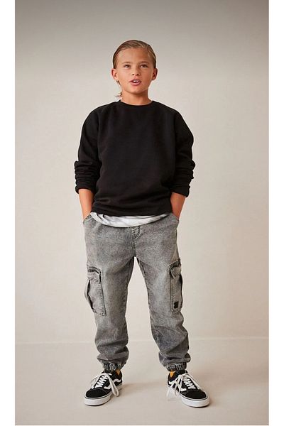 ASL GOLF CLUB Boy's Jean Trousers – Jogger Style with Elastic Waist, Elastic Legs and Cargo Pockets