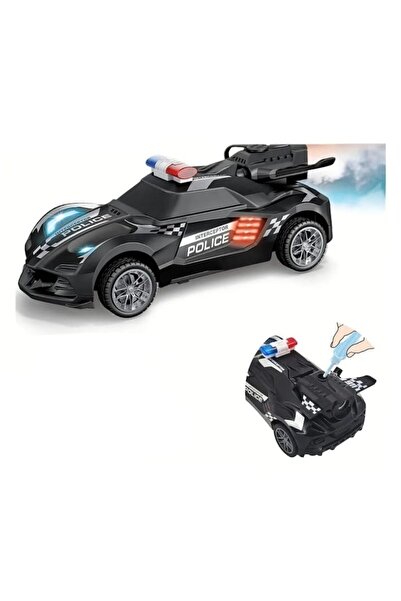 OEM Masinuta cu telecomanda, Politie, scoate fum, scara 1:18, lumineaza farurile, stanga, dreapta, negru