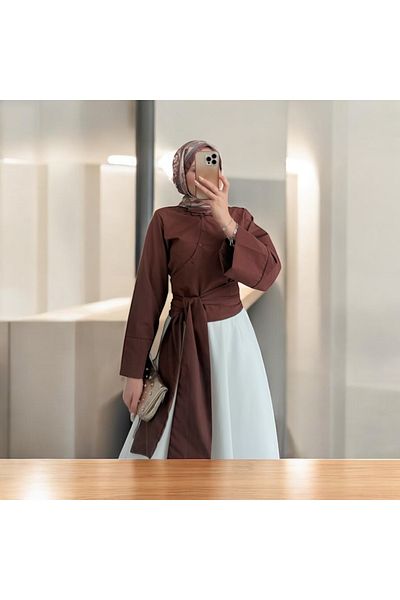 BUTİK SEPETİN Crop Tie Shirt