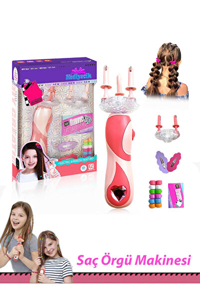 hediyecik Otomatik Saç Örgü Makinesi (Kız Çocuk Kuaför Oyuncak Seti)