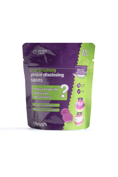 TBRUSH T-Brush - أقراص كاشفة للبلاك - 25 قرصًا