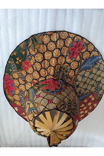 Butik Tülin Unisex otantik el yapımı viskoz bej lacivert çiçekli batik bambu ...