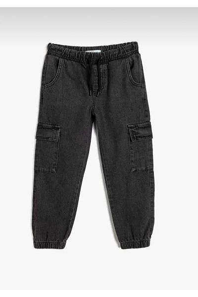 ASL GOLF CLUB Boy's Jean Trousers – Jogger Style with Elastic Waist, Elastic Legs and Cargo Pockets