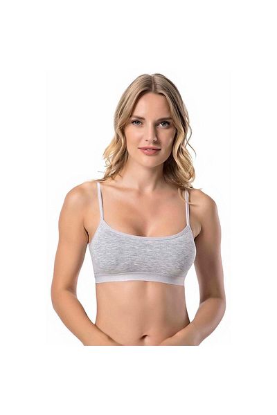 AV ANZAV 1574 Gray Padded Combed Cotton Thread Strap Half Undershirt