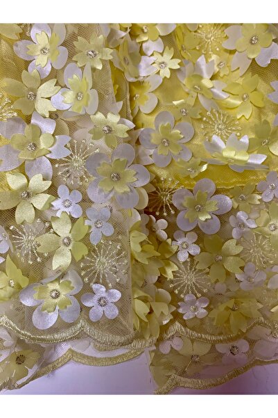 elego Sarı Çiçekli Elbise