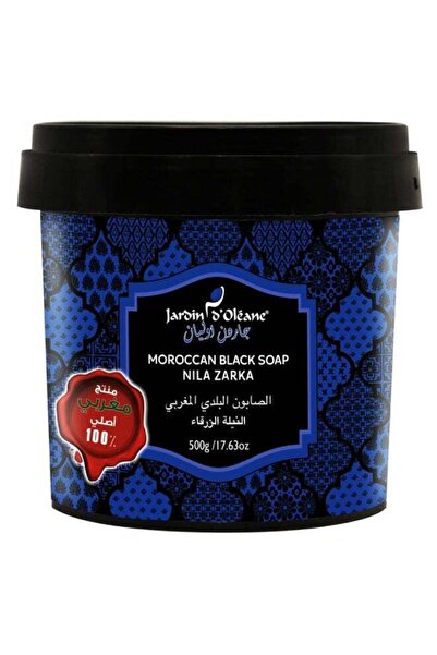 Jardin D Oleane صابون مغربي أسود نيلا زرقا أزرق/أسود 500 جرام