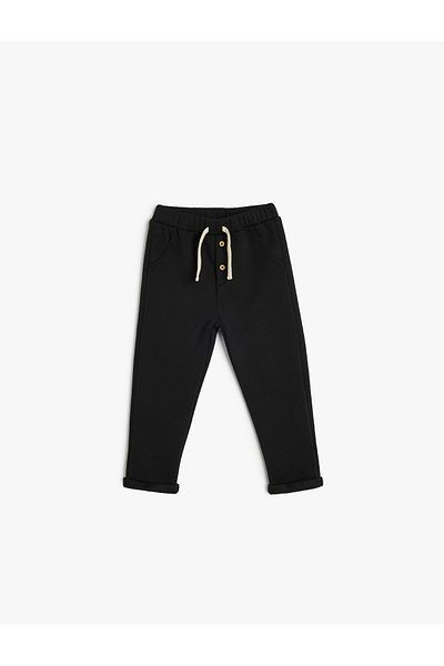 Koton Cotton Raised Sweatpants with Tie Waist