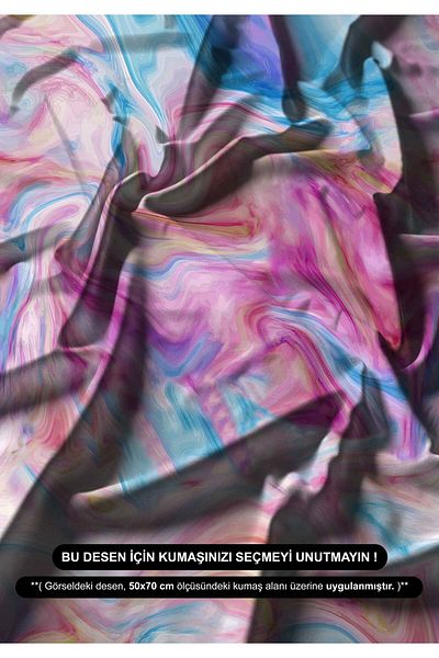 DESENİX Pastel Marble Effect Color Gradient Digital Printing Fabric |   150X100Cm |   Artistic Surface Pattern