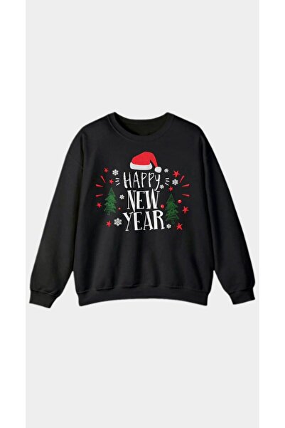 Harajuku Style Μαύρο φούτερ με κουκούλα με χριστουγεννιάτικο θέμα, oversized,...