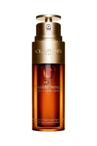 Clarins سيروم مزدوج مُركّز للتحكم الكامل في علامات تقدم السن، 50 مل