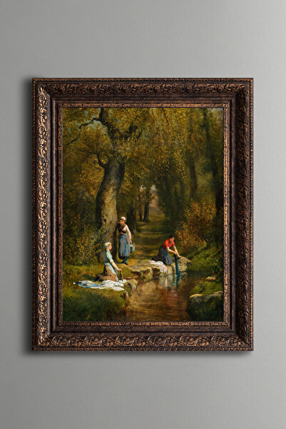 epiqart Çamaşırcı Kadınlar - Vintage Desenli Çerçeve