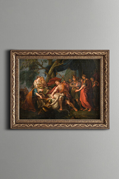 epiqart Lamentul lui Așil la moartea lui Patroklos - Cadru cu model vintage